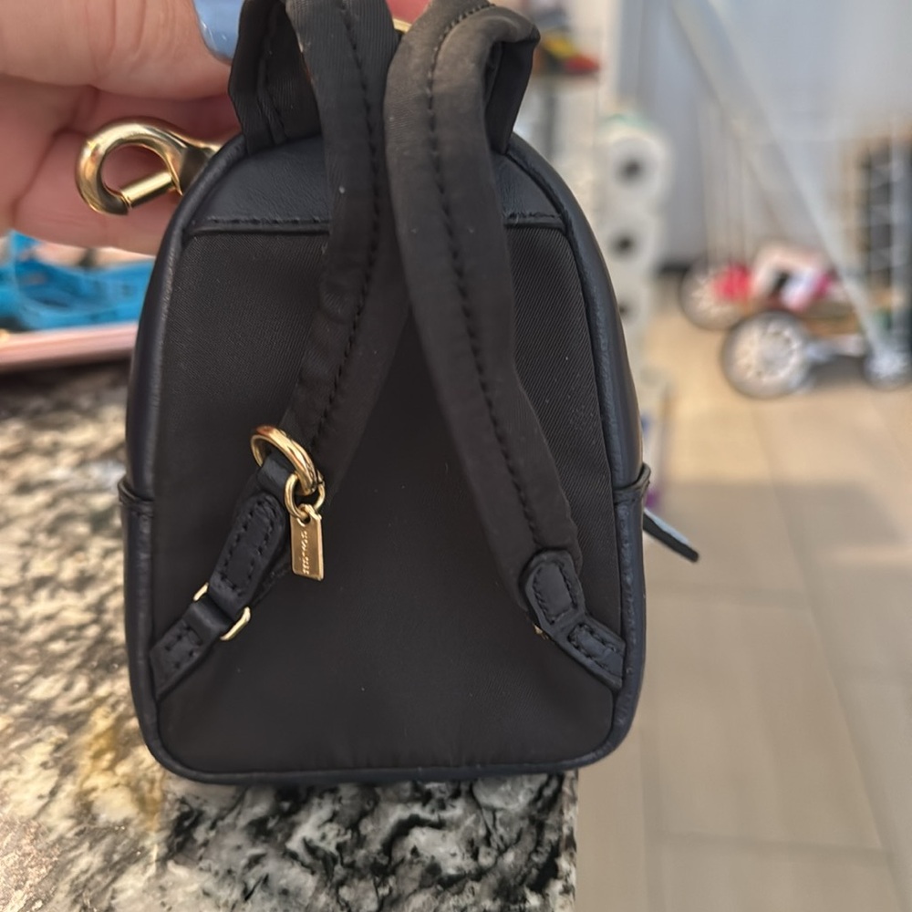 Coach Navy Floral Mini Backpack Key & Card Holder - Picture 3 of 7